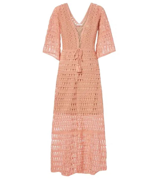 Anna Kosturova Crochet cotton midi dress