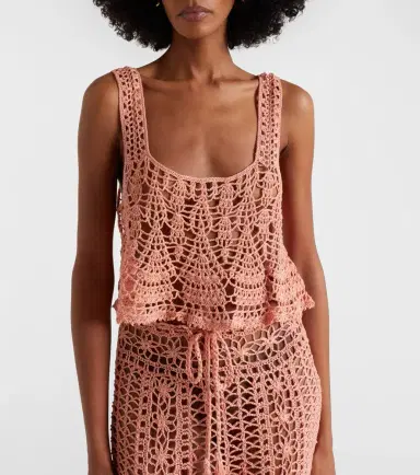 Anna Kosturova Cotillion crochet cotton crop top | Thumbnail 3