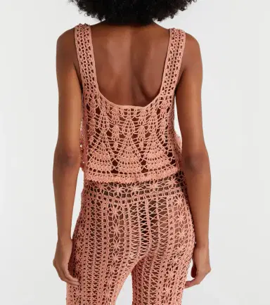 Anna Kosturova Cotillion crochet cotton crop top | Thumbnail 4