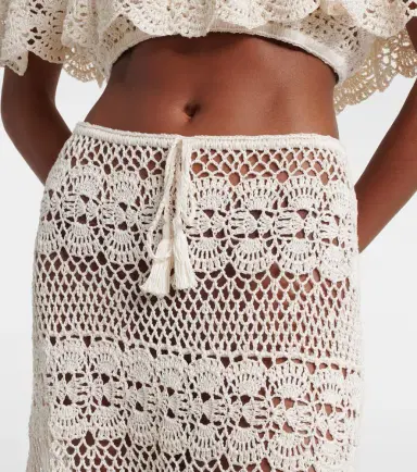 Anna Kosturova Marianne crochet cotton midi skirt | Thumbnail 2