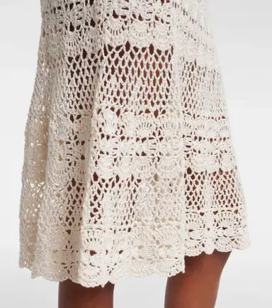 Anna Kosturova Marianne crochet cotton midi skirt | Thumbnail 3