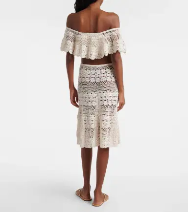 Anna Kosturova Marianne crochet cotton midi skirt | Thumbnail 4