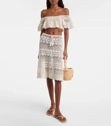 Anna Kosturova Marianne crochet cotton midi skirt | Thumbnail 5