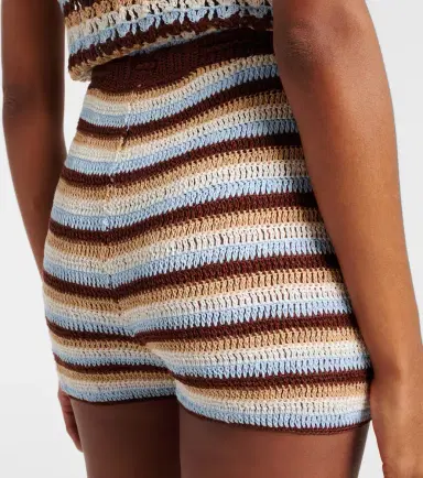 Anna Kosturova Striped cotton crochet shorts | Thumbnail 3