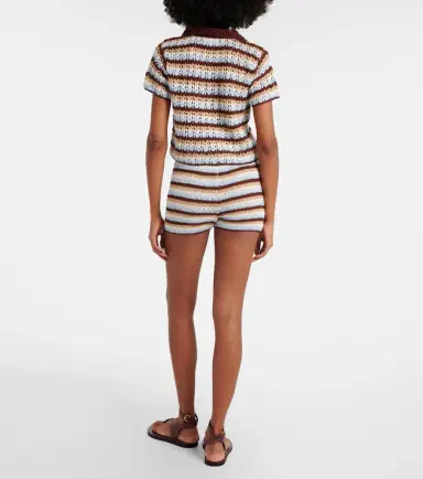 Anna Kosturova Striped cotton crochet shorts | Thumbnail 5
