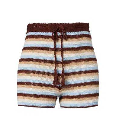 Anna Kosturova Striped cotton crochet shorts | Thumbnail 1