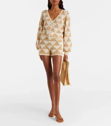 Anna Kosturova Maija crochet cropped cotton cardigan | Thumbnail 2