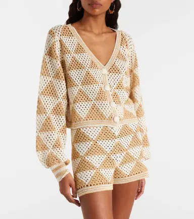 Anna Kosturova Maija crochet cropped cotton cardigan | Thumbnail 3
