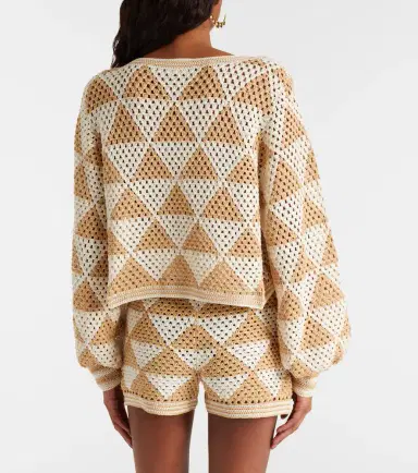 Anna Kosturova Maija crochet cropped cotton cardigan | Thumbnail 4