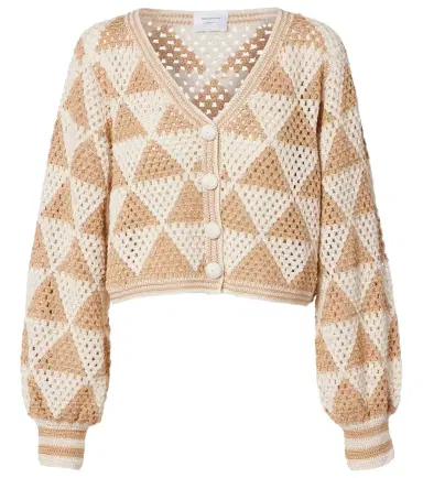 Anna Kosturova Maija crochet cropped cotton cardigan | Thumbnail 1