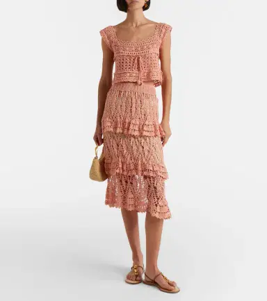 Anna Kosturova Elsie crochet cotton midi skirt | Thumbnail 2