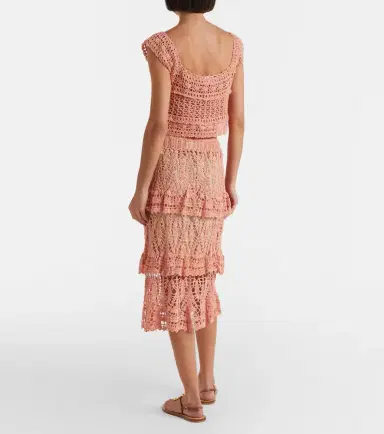 Anna Kosturova Elsie crochet cotton midi skirt | Thumbnail 3