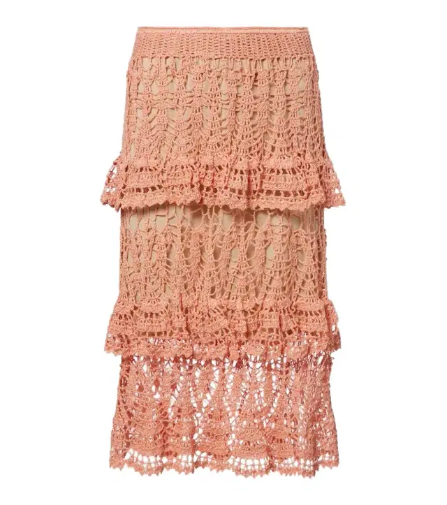 Elsie crochet cotton midi skirt