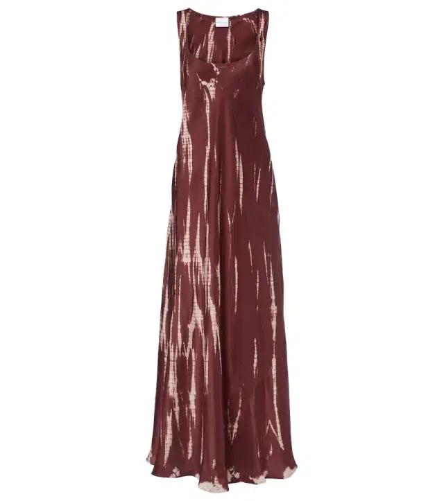 Tie-dye silk maxi dress