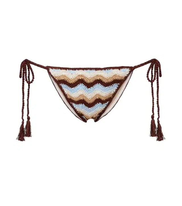 Anna Kosturova Summer Chevron crochet cotton bikini bottoms