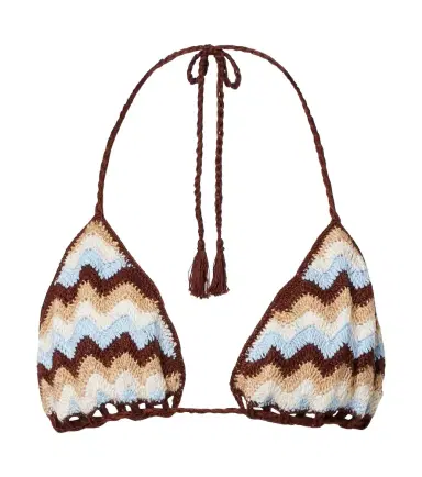 Anna Kosturova Summer Chevron crochet cotton bikini top | Thumbnail 1