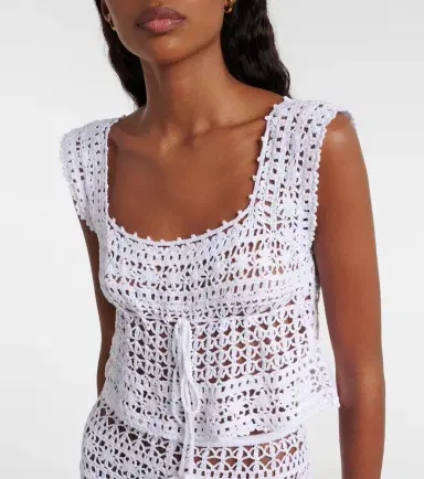 Anna Kosturova Deauville crochet cotton crop top | Thumbnail 3