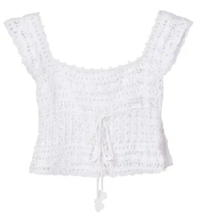Anna Kosturova Deauville crochet cotton crop top | Thumbnail 1