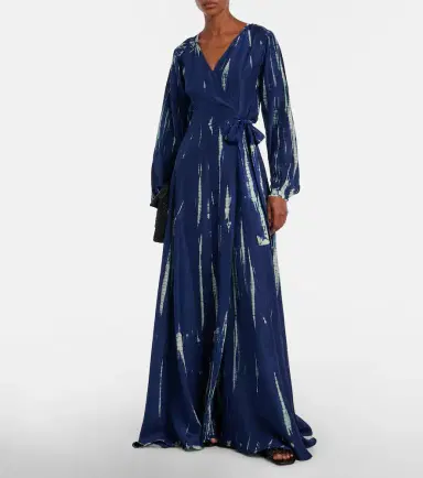 Anna Kosturova Tie-dye silk wrap maxi dress | Thumbnail 6