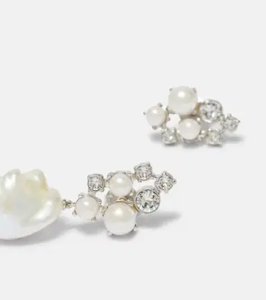 Givenchy Crystal Pearl asymmetric earrings | Thumbnail 2