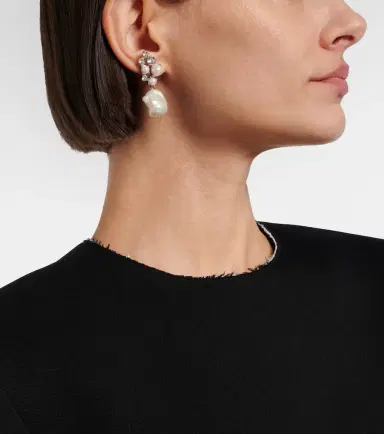 Givenchy Crystal Pearl asymmetric earrings | Thumbnail 6