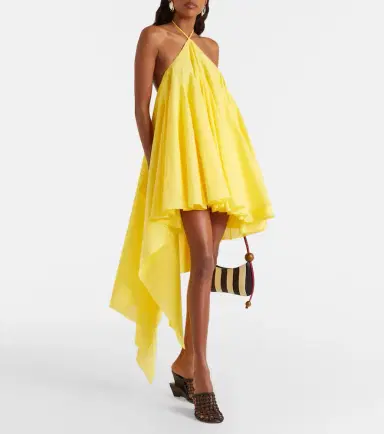 Jacquemus Triangle asymmetric cotton-blend minidress | Thumbnail 5