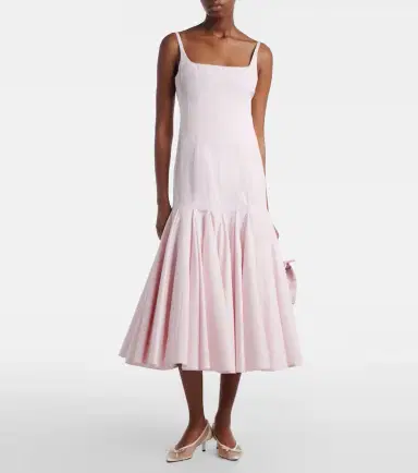 Jacquemus Agave pleated cotton poplin midi dress | Thumbnail 5