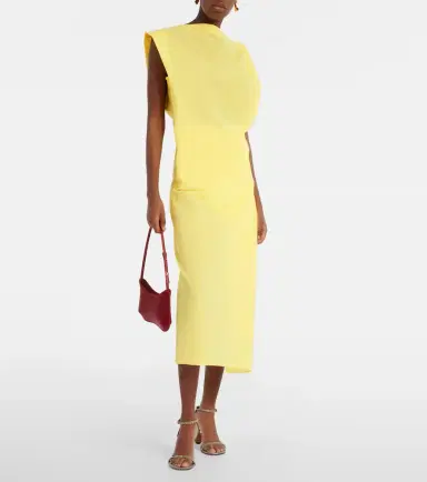 Jacquemus Drap cotton-blend poplin midi dress | Thumbnail 6