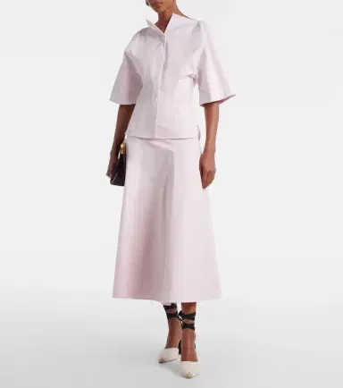 Jacquemus Triangle cotton poplin midi skirt | Thumbnail 3