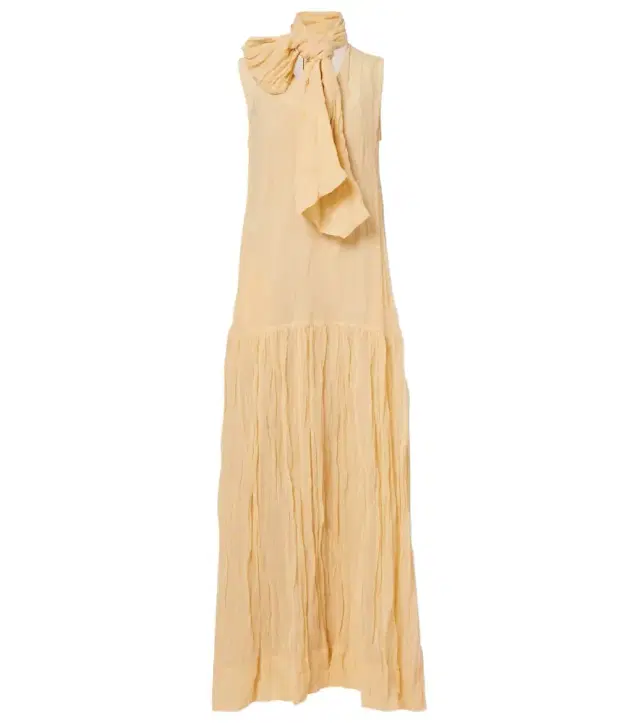 Plan C Scarf-detail cotton-blend maxi dress