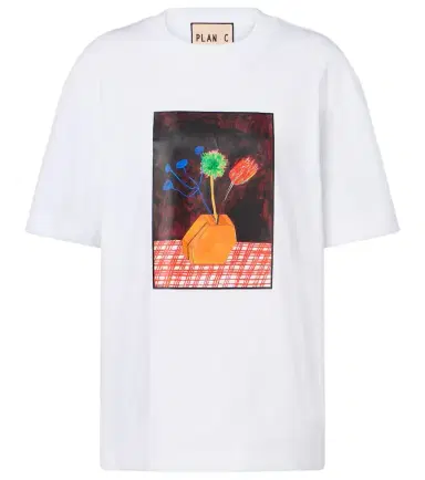 Plan C Printed cotton jersey T-shirt | Thumbnail 1