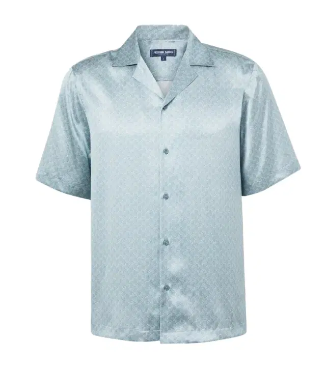 Frescobol Carioca Roberto printed silk bowling shirt