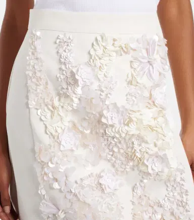 Plan C Embellished cotton drill midi skirt | Thumbnail 4