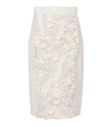 Plan C Embellished cotton drill midi skirt | Thumbnail 1
