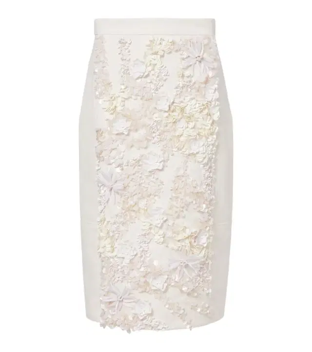 Plan C Embellished cotton drill midi skirt