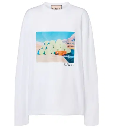 Plan C Printed cotton jersey T-shirt | Thumbnail 1