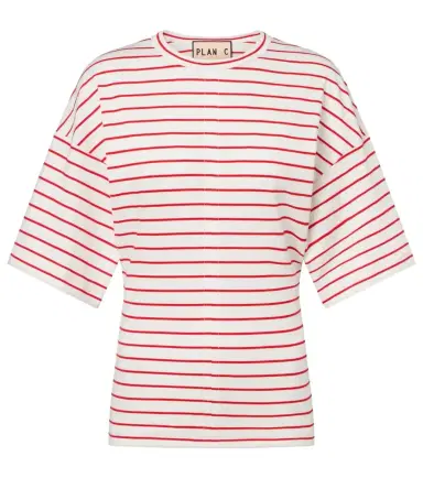 Plan C Striped cotton jersey T-shirt | Thumbnail 1