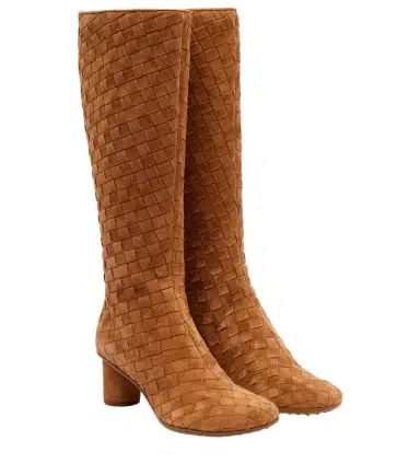 Bottega Veneta Atomic Intrecciato suede knee-high boots | Thumbnail 1 Bottega Veneta Atomic Intrecciato suede knee-high boots | Thumbnail 1