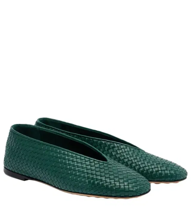Bottega Veneta Rosa Intrecciato leather ballet flats