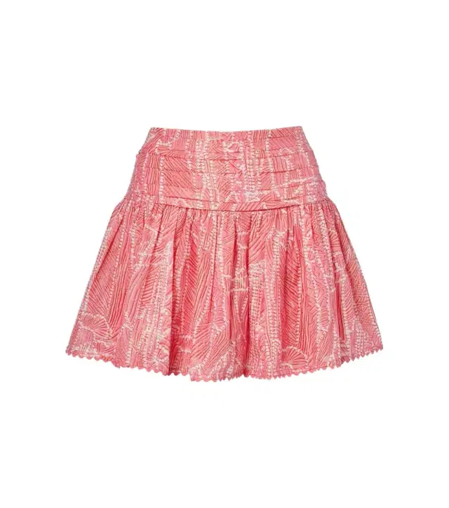 Poupette St Barth Colleen printed cotton-blend lamé miniskirt