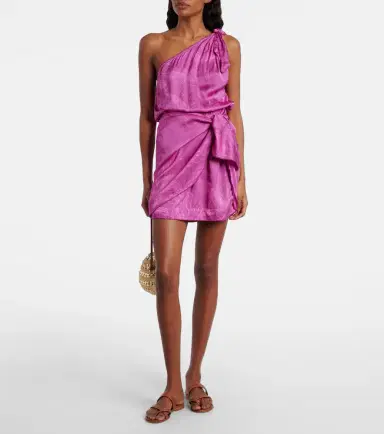 Poupette St Barth Celie satin jacquard minidress | Thumbnail 2