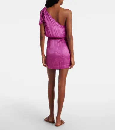 Poupette St Barth Celie satin jacquard minidress | Thumbnail 3