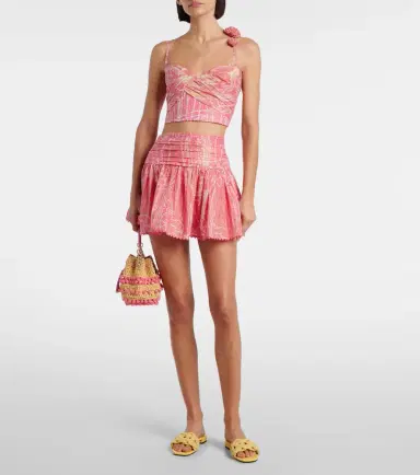 Poupette St Barth Palmire printed cotton-blend crop top | Thumbnail 2