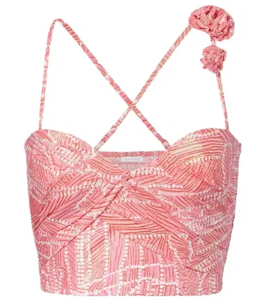 Poupette St Barth Palmire printed cotton-blend crop top | Thumbnail 1