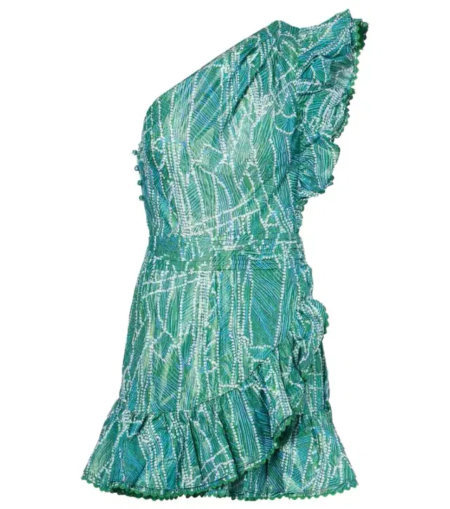 Corinne printed cotton-blend minidress
