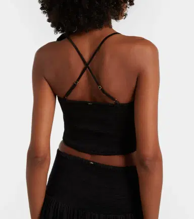 Poupette St Barth Palmire floral-appliqué crop top | Thumbnail 2