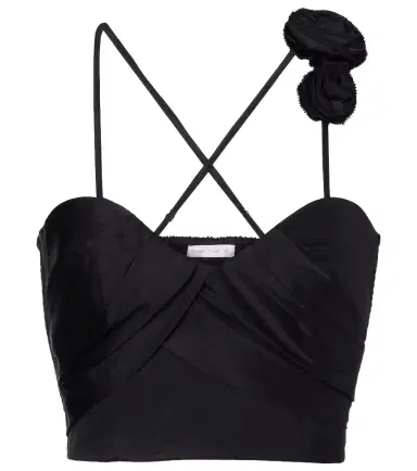 Poupette St Barth Palmire floral-appliqué crop top | Thumbnail 1