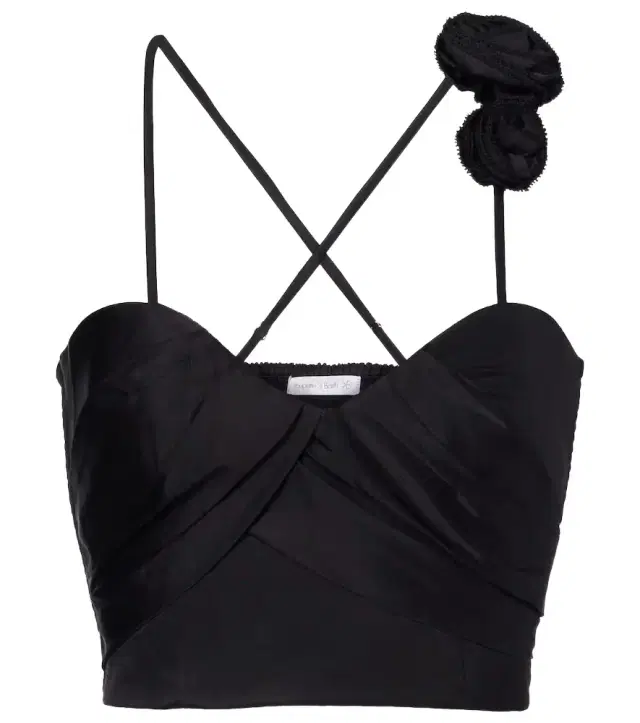 Palmire floral-appliqué crop top