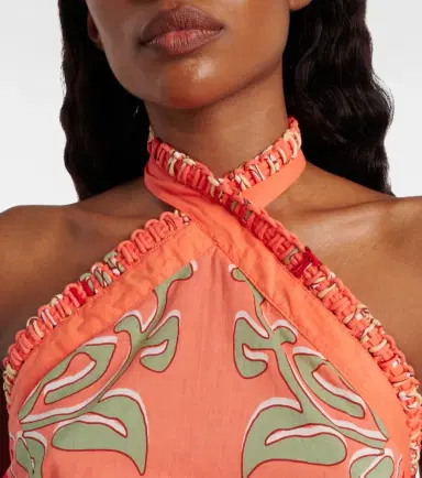 Poupette St Barth Suma printed cotton crop top | Thumbnail 4