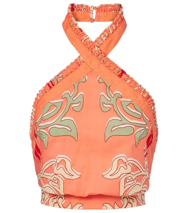 Suma printed cotton crop top